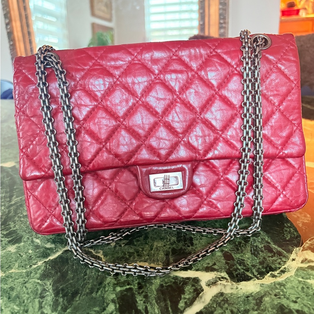 Chanel Reissue Aged Calf Leather Red Quilted Shoulder Bag